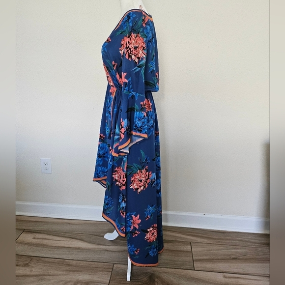 Flying Tomato Women's Floral Formal High-Low Wrap Summer Dress size Small. - Picture 9 of 14